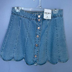 Forever 21 Scallop bottom jean skirt